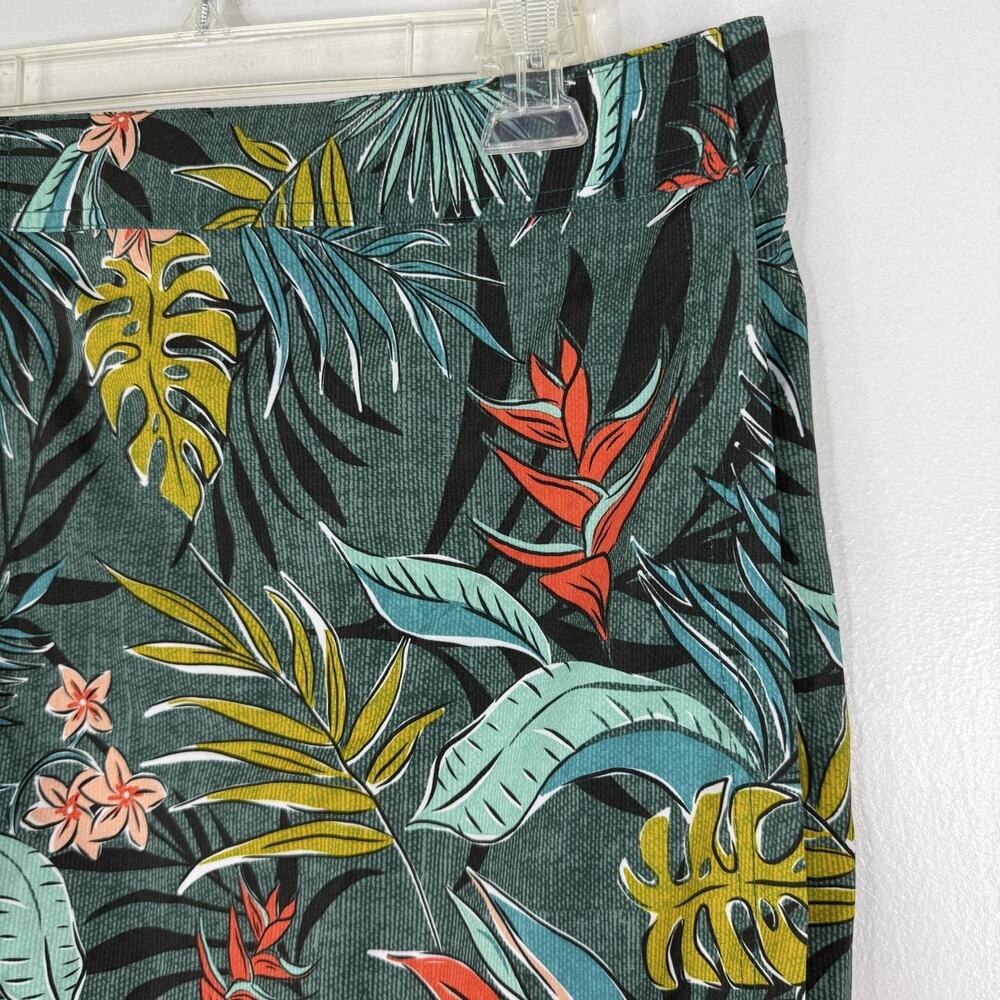 RipSkirt Hawaii Skirt Womens Large Green Tropical Floral Lined Travel Beach